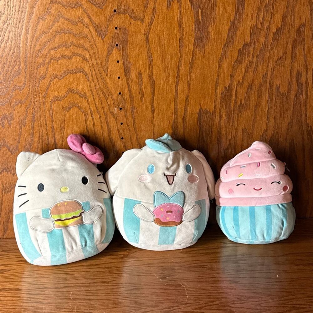 Sanrio Plush Bundle Hello Kitty Cinnamoroll Cupcake Squishy Plush Set